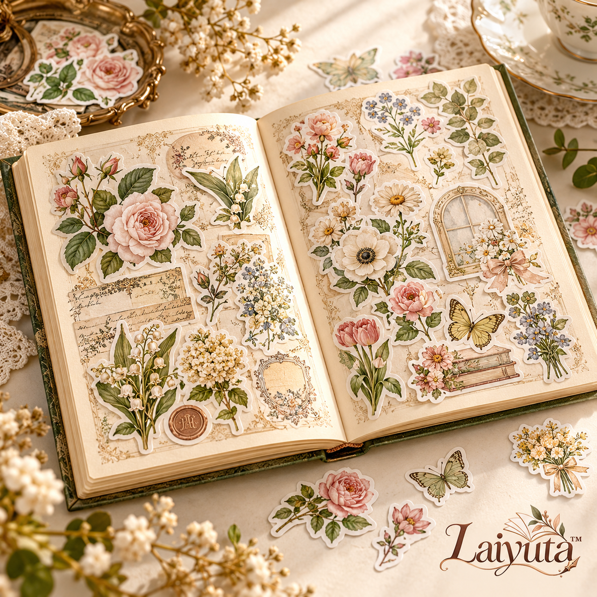 Laiyuta™ Vintage Floral Sticker Book product image