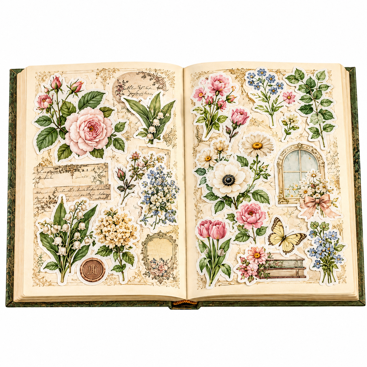Laiyuta™ Vintage Floral Sticker Book creative use
