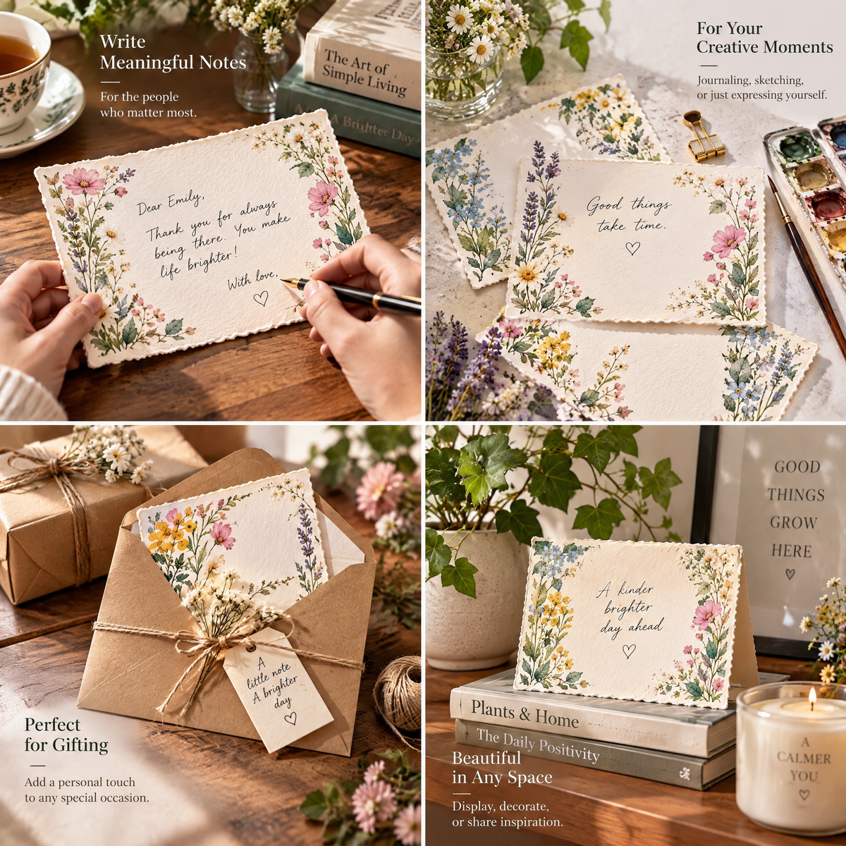 Laiyuta™ Wildflower Watercolor Postcard Set lifestyle view