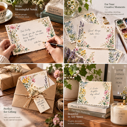 Laiyuta™ Wildflower Watercolor Postcard Set lifestyle view