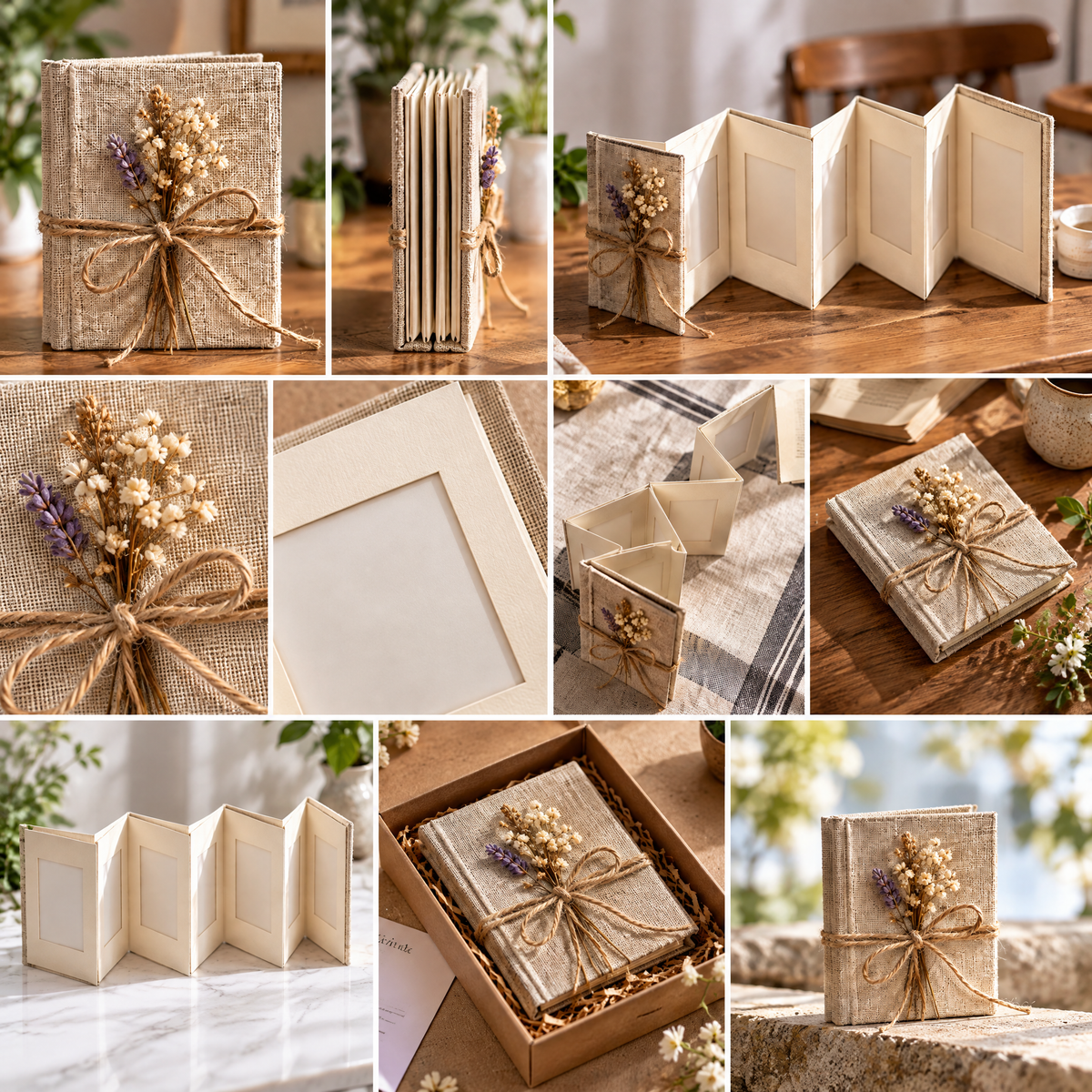 Laiyuta™ Linen Accordion Photo Album lifestyle view