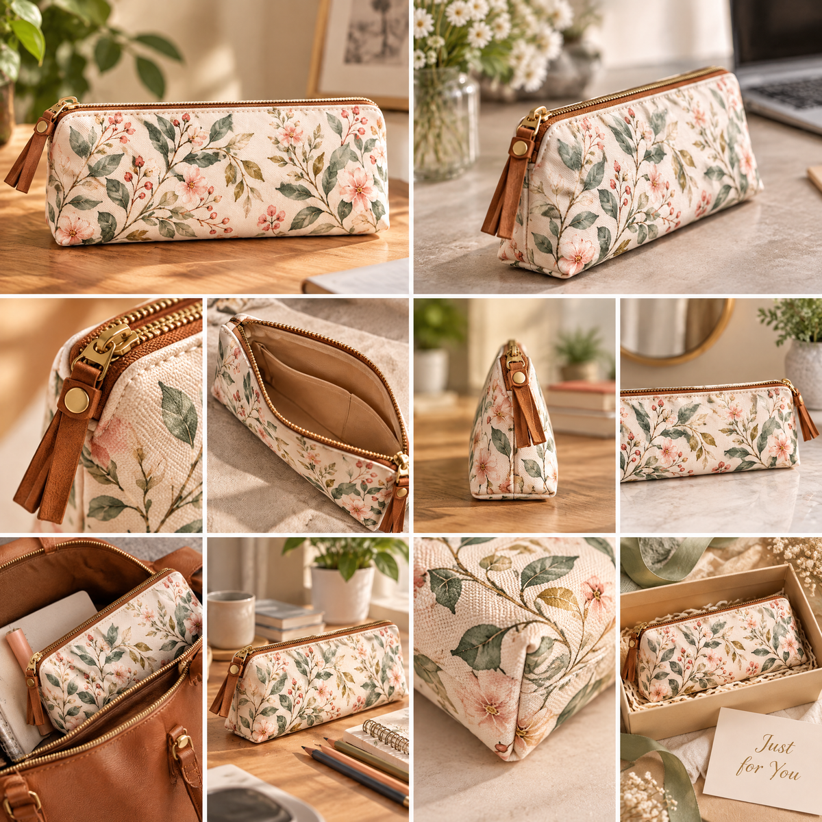 Laiyuta™ Botanical Canvas Pencil Case detail view