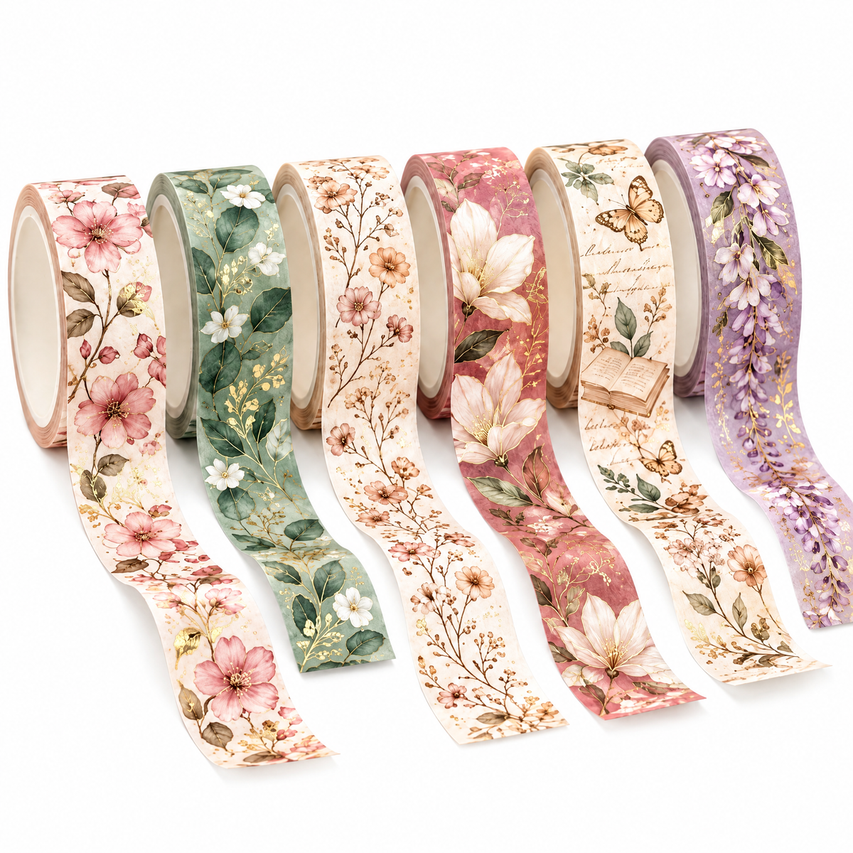 Laiyuta™ Botanical Washi Tape Set lifestyle view