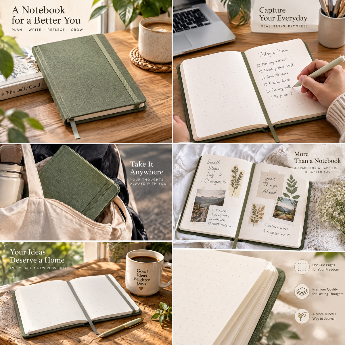 Laiyuta™ Sage Dotted Journal creative use