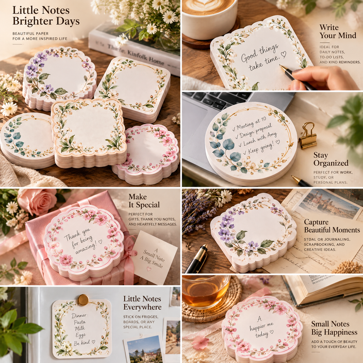 Laiyuta™ Floral Message Memo Pad Set detail view